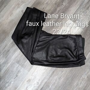 Lane Bryant Sleek Black Faux Leather Leggings